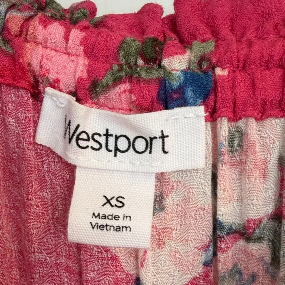 Westport Dark Pink Off-Shoulder Floral Blouse Size XS - Picture 2 of 5